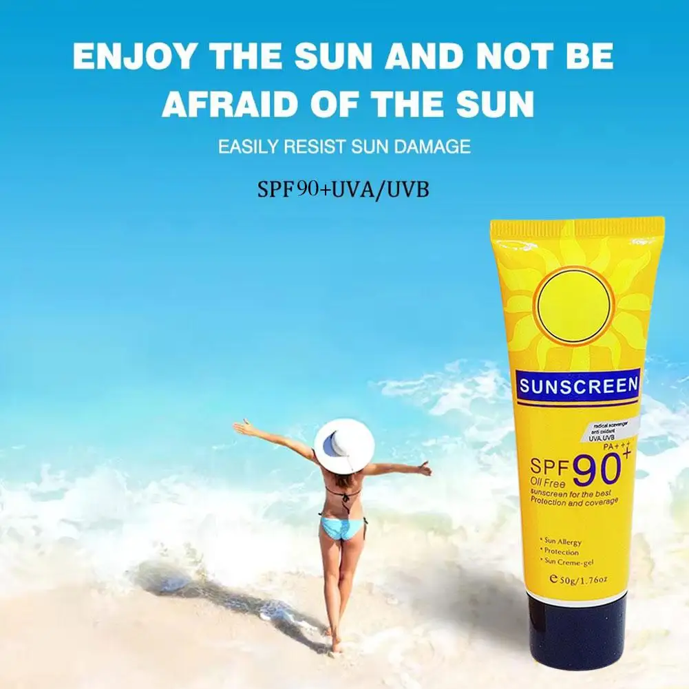 50g SPF90+ Sunscreen Waterproof Face Body Arm Thigh Sunscreen Protection Beauty Skin Care Uv Health Summer T6W9