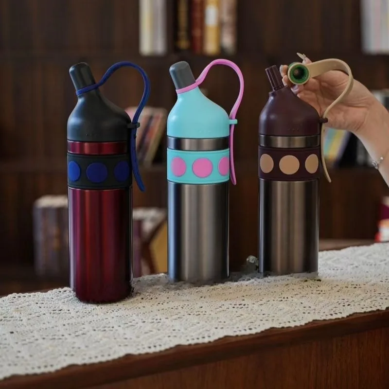Straw thermos cup for women with high value, easy-to-use cup 2025 new large-capacity outdoor sports water cup