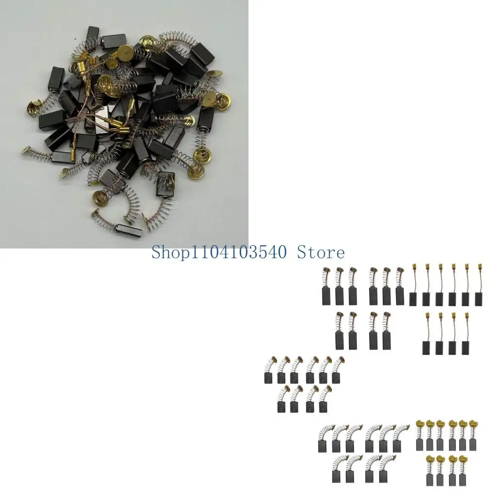 02DC 50Pcs Heavy Duty Carbon Brushes Replacement For Drills Sander Grinder Motor Motor Part Replacement Repair