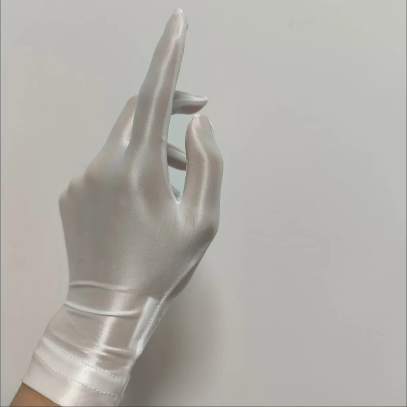 Solide Ultradünne Kurze Hochelastische Ölglanz-Handschuhe für Männer und Frauen Transparente Sexy Cosplay Bühnenauftritt Sonnenschutz Fahrhandschuhe – Detail 6