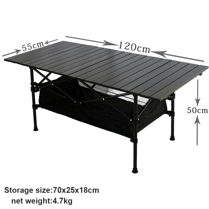 Odkryty składany stół krzesło Camping stop Aluminium grill stół piknikowy wodoodporny trwały składany stół do jajek bułek biurko 153CM