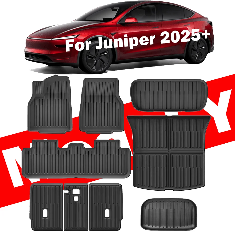 

For Tesla 2025 New Model Y Juniper Floor Mats Cargo Liners All Weather TPE Floor Mats Trunk Backrest Mats Accessories LHD RHD