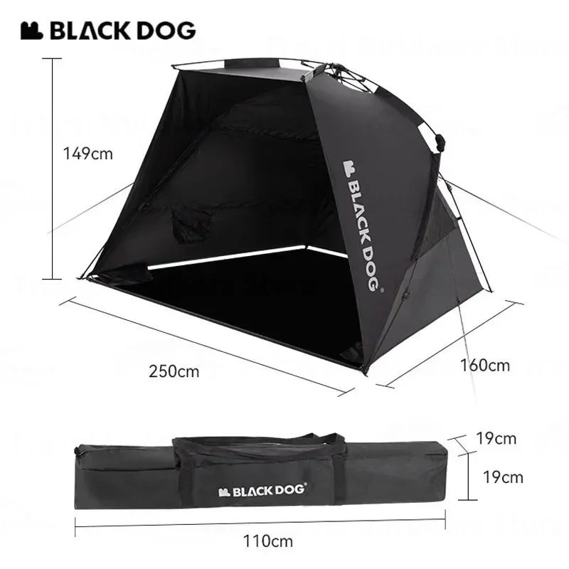 Naturehike BLACKDOG Automatic Sunshade Dome One-touch Tent Waterproof Sun Shelter 2-3 People Outdoor Picnic Camping Beach Travel