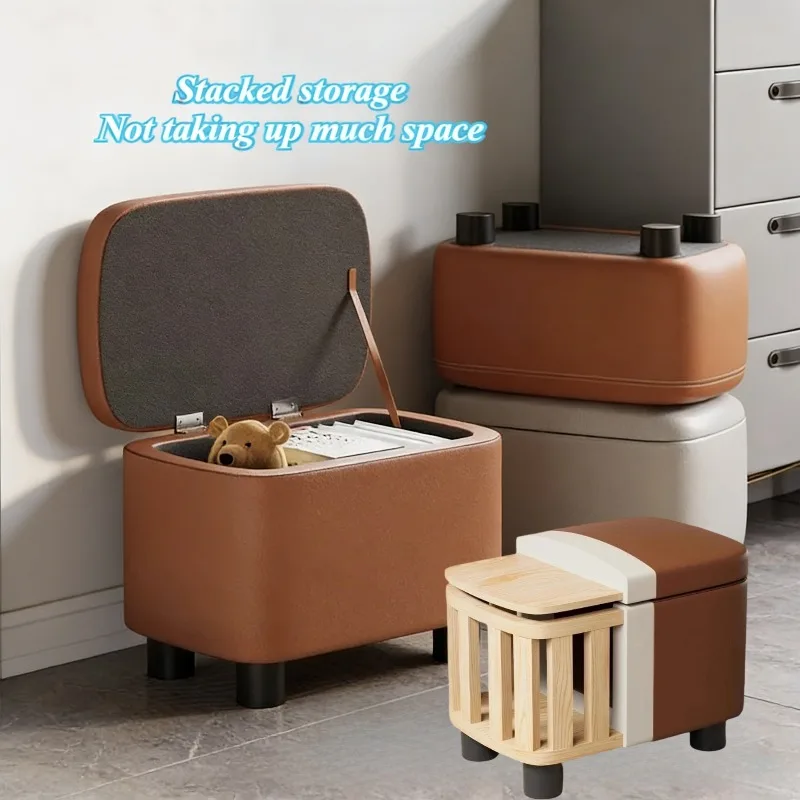 

Multi Functional Stool Shoe Changing Chair Simple Modern Storage Stool Multifunctional Living Room Coffee Table Sofa Footstool