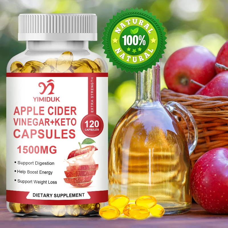 Apple Cider Vinegar Capsules with Vitamin C Immune Booster Support | 1500mg | Non-GMO, Gluten Free Supplement