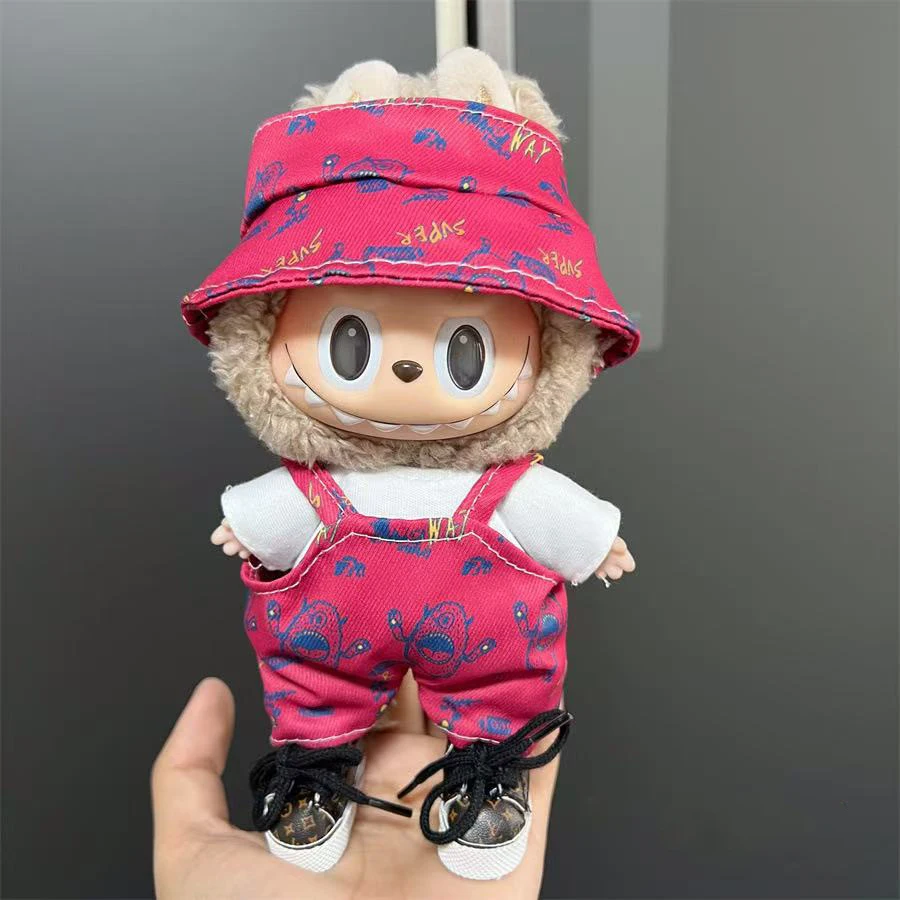 17cm Doll Clothes Fit For Labubu Toys,Figures Doll Accessories Fashion Little Clothes Rompers with Hat,Ideal Gifts for Kids