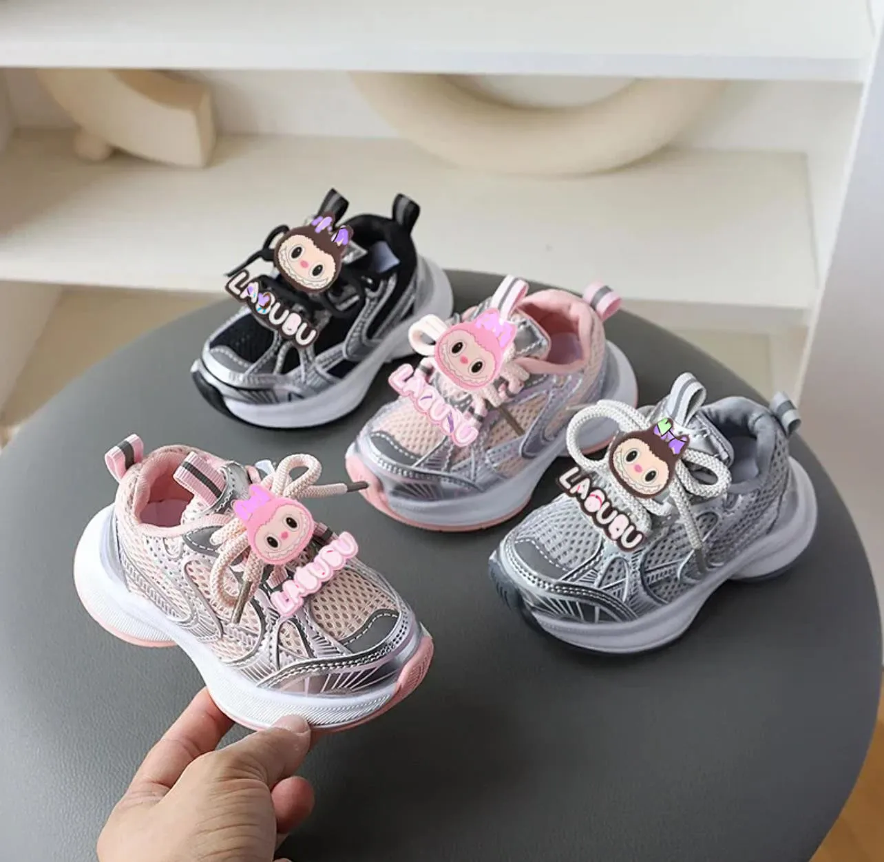 

miniso Spring Autumn children Casual Shoes Soft Sole Breathabl Mesh Sneakers for 12labu Boy Girl Toddler Shoes Running Shoes