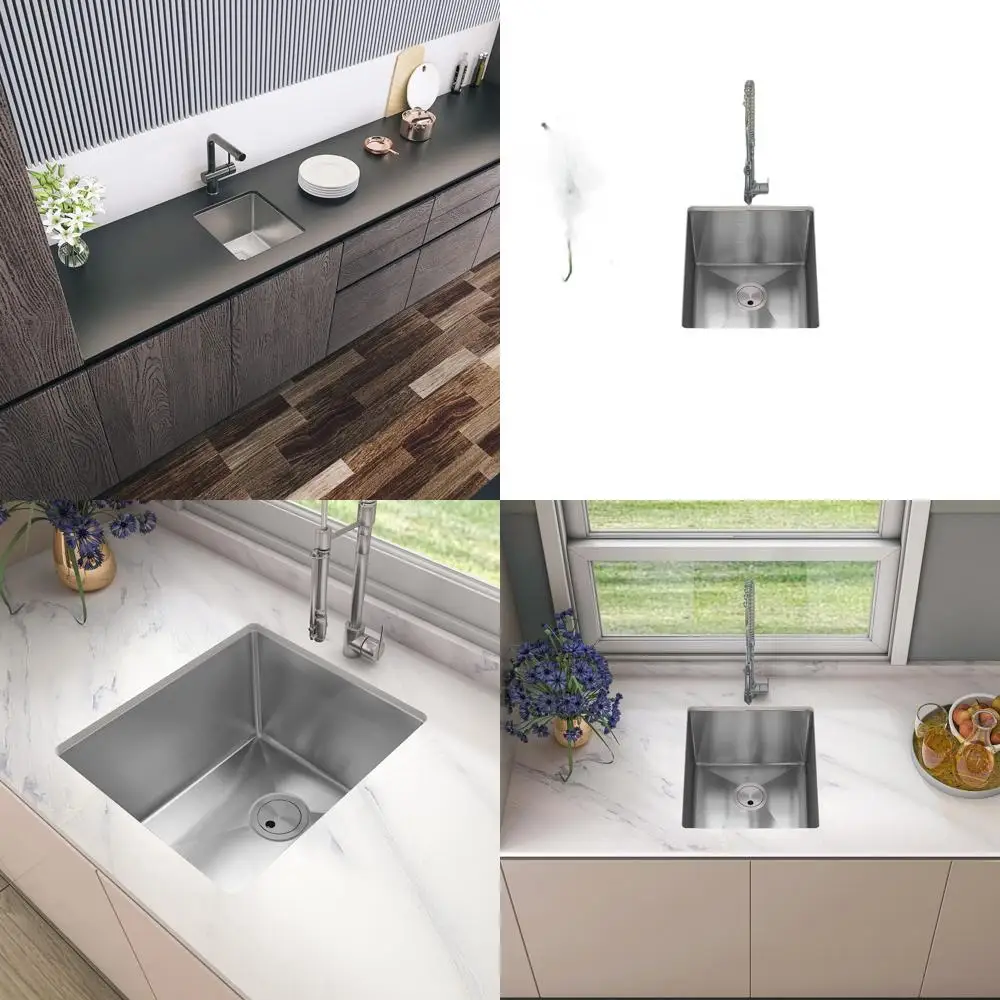 

16 x 18 x 8 Undermount Single Bowl Kitchen Sink, 18 Gauge 304 Stainless Steel Satin Finish