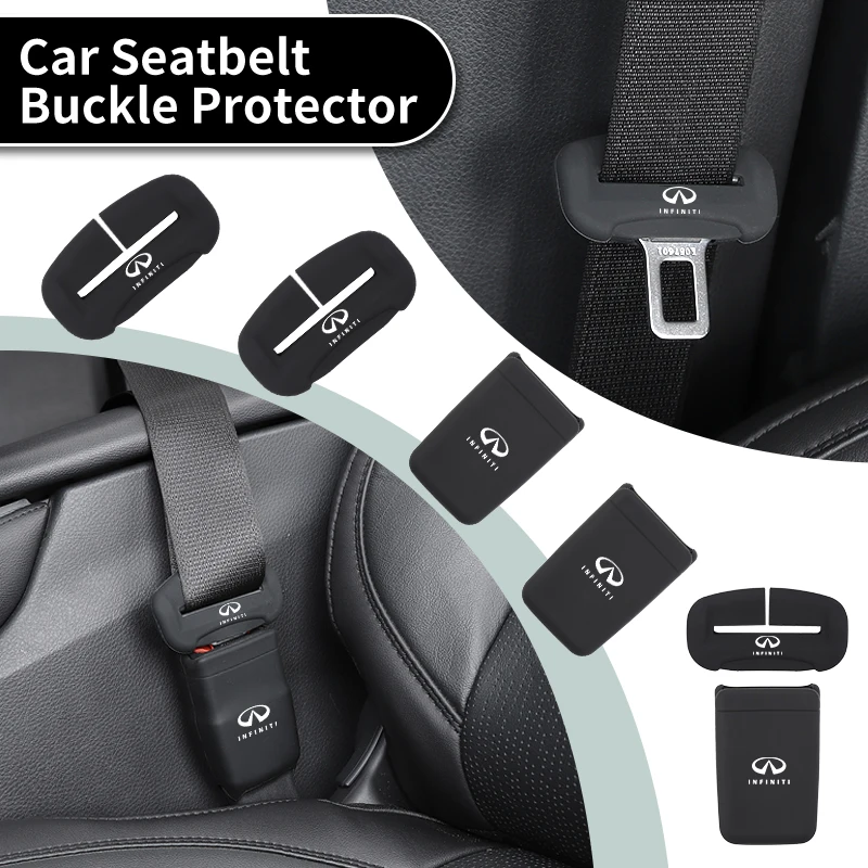 

Car Seat Belt Buckle Cover Silicone Belt Protector Case Clip Accessories For Infiniti Q50 FX35 Q30 G37 Q70 QX70 G35 Q60 QX50 QX6
