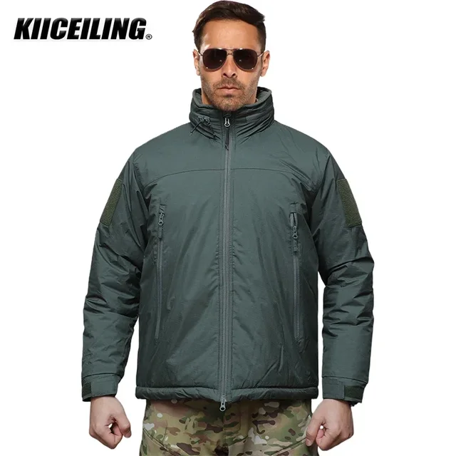KIICEILING L7 Bomber kurtki taktyczne dla mężczyzn kobiety zimowe ciepłe wodoodporne Casual kamuflaż puchowe parki płaszcz bluzy odzież