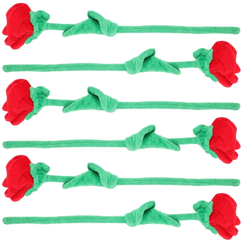 

6 Pcs Rose Home Flower Bouquet Decor Animal Filled with down Cotton Ornament