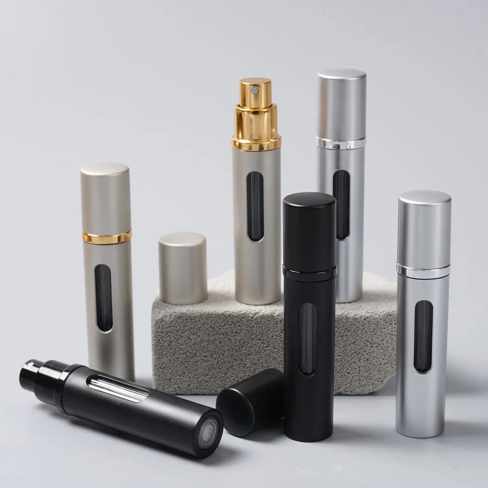 

New Mini Perfume Atomizer Aluminum Portable Liquid Container Refillable Bottom Filling Empty Bottle Traveling