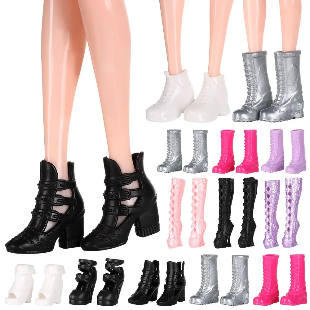 13 Styles Fashion Female Hero Dolls Boot Accessories Long Knees Boots Doll Shoes Socks