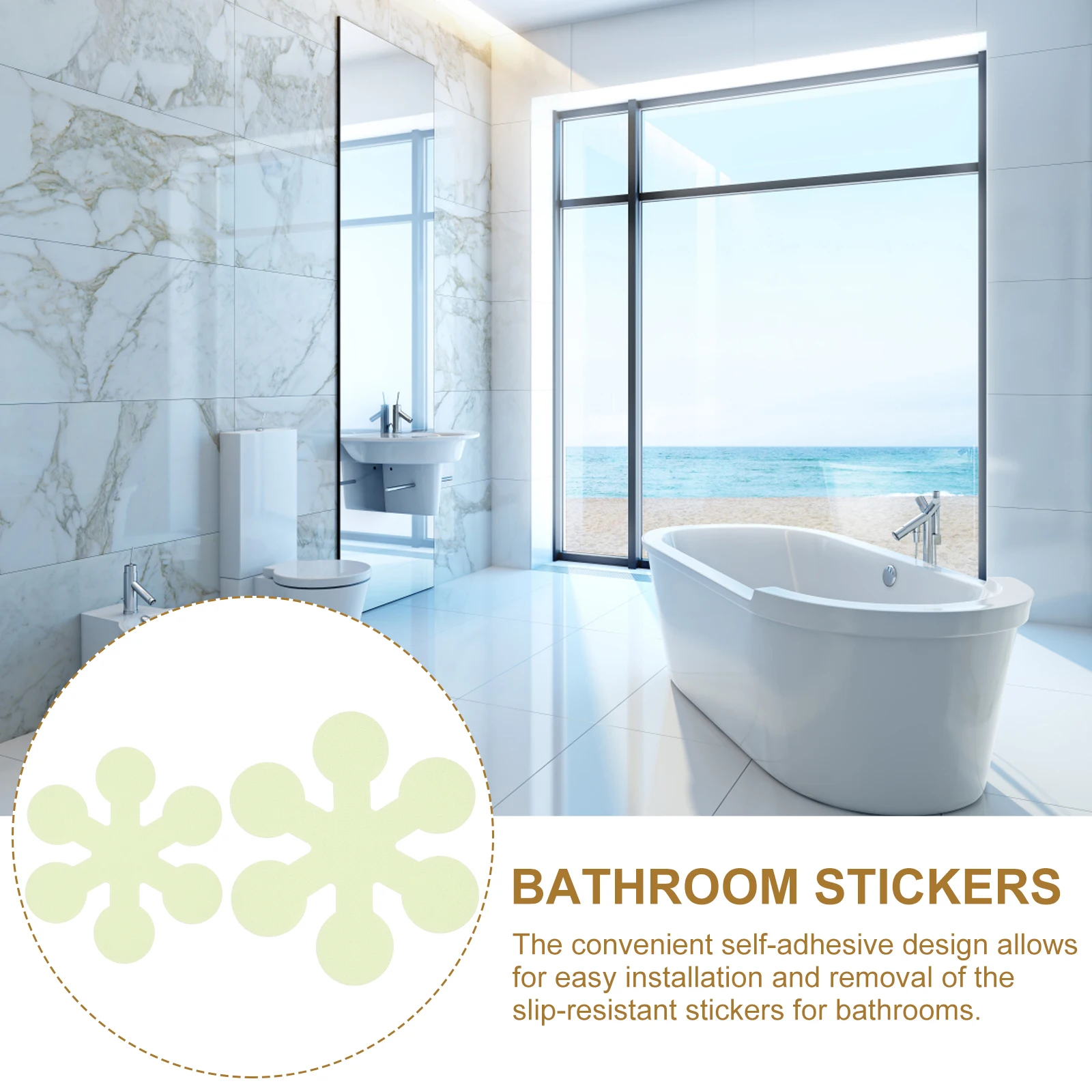

20 Pcs Non-slip Stickers Floor Decals Adhesive for Bathroom Bathtub Bulk