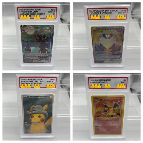 DIY PTCG Rating Card Collection Card 2023 SVP EN PIKACHU/GREY FELT HAT VAN GOGH Copy 10Points Rating Card Anime Game Gift