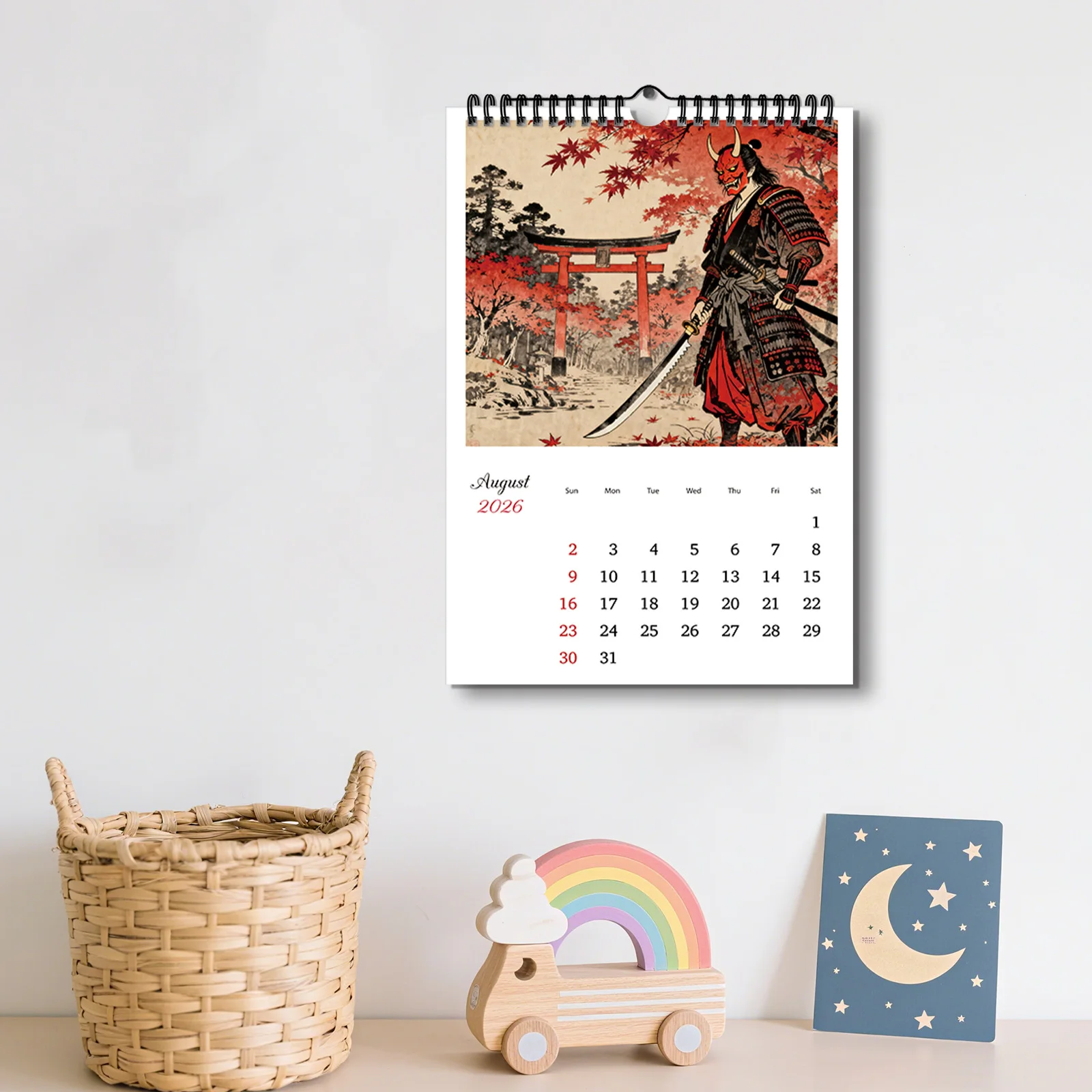 قطعة واحدة من تقويم الجيشا الفني على طراز Ukiyo-e التقليدي، مناسبة لتزيين غرفة الدراسة، مثالية لمحبي الفن الياباني #6