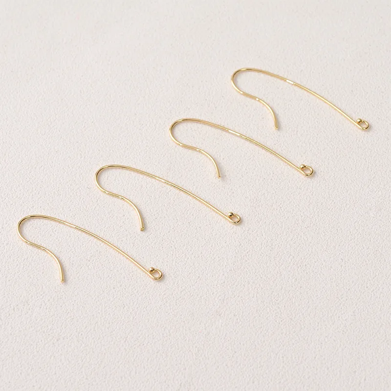 Copper Plated 14K Gold Color Retention Simple and Versatile Long Ear Hook Earrings DIY Handmade Ear Jewelry Material Accessories