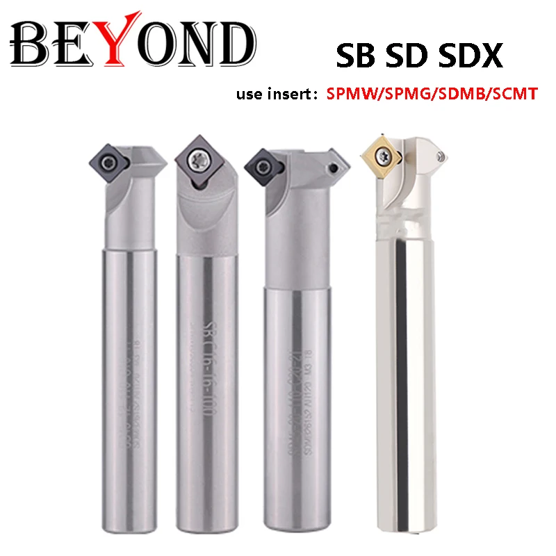 BEYOND SB SD SDX C16-16-100 C12-10-110 45 Degree Chamfering Tools Lathe Cutter Milling Inserts SPMW09 SPMG06 SDMB SCMT Endmill