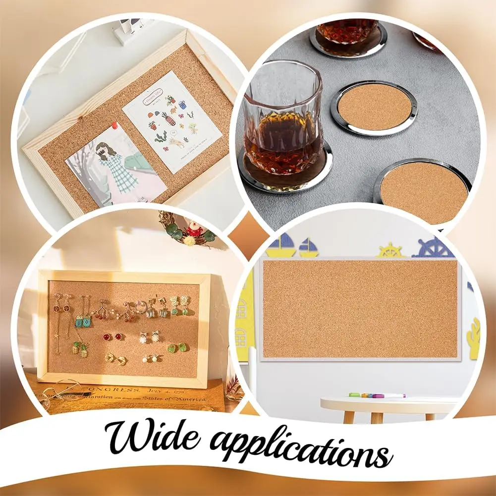 2/4/8Pcs Cork Board 11.81X 8.27inch , 2mm Thick Brown Cork Board Rectangular Wood Block Suitable for Bulletin Boards, Wooden Mats, Coasters, Placemats, Office, Kitchen, Restaurant, DIY Craft Materials image 5