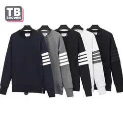 TB Four-Bar Waffle Striped Thom Pull à manches longues pour hommes, Pull de marque, Vêtements de couple, Tendance, Luxe, Coton