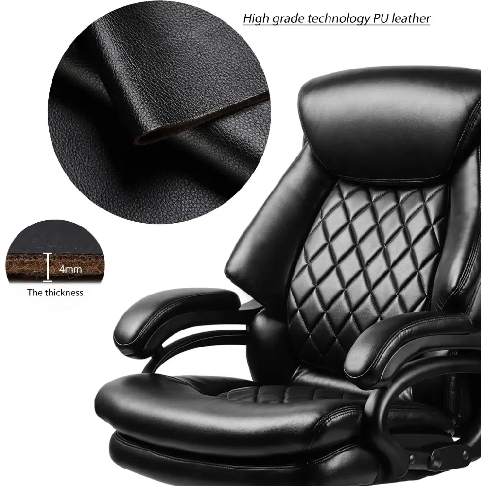 400lbs Big and Tall Office Chair Wide Spring Seat Executive Office Chair Back Support Home Office Desk Chair for Heavy People