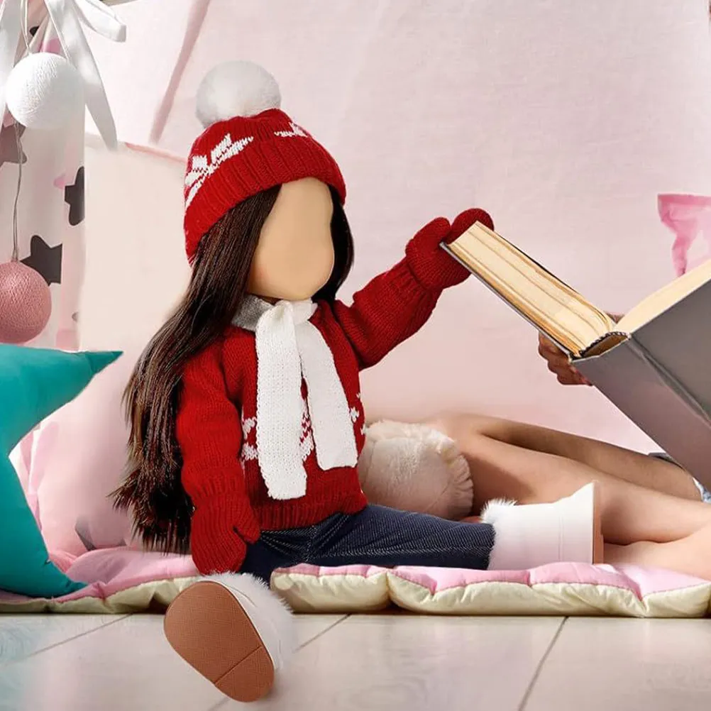 

Набор из 18 предметов: Рождественский комплект одежды для миниатюрных кукол (свитер, брюки, шапка, перчатки, шарф), праздничный наряд для вечеринок