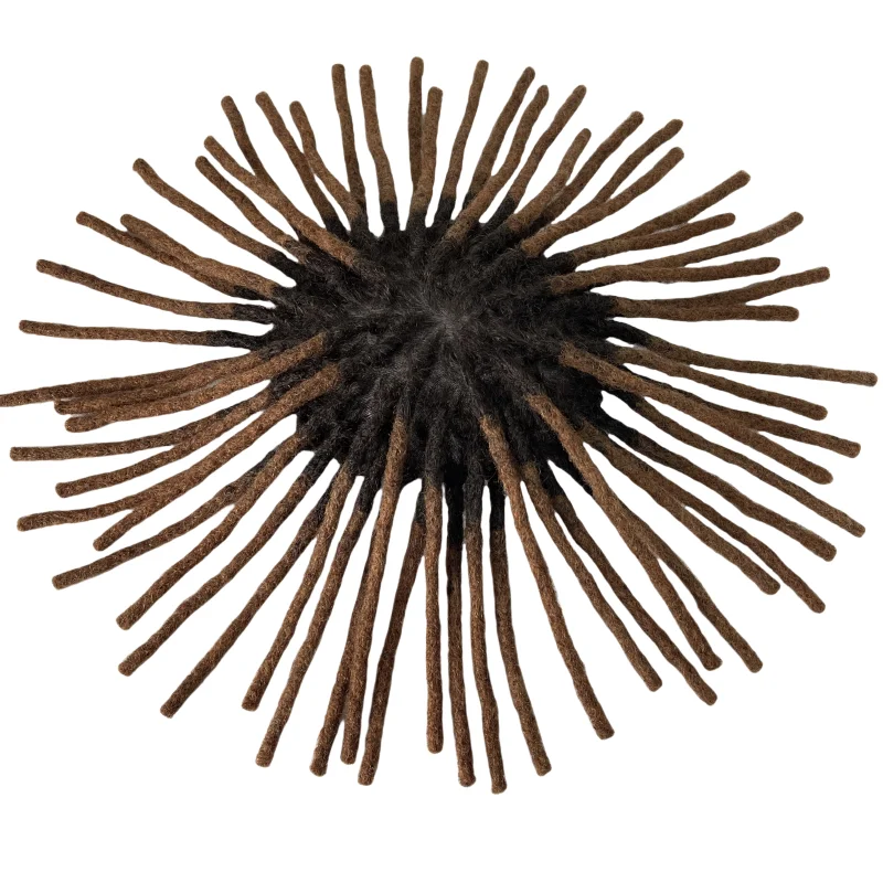 Malaysisches Echthaar-System, Ombre, zweifarbig, Farbe T2/30, 20,3 cm, Dreadlocks, Toupet, Knoten, PU, 6 x 9, Poly-Haut-Einheit für Schwarz