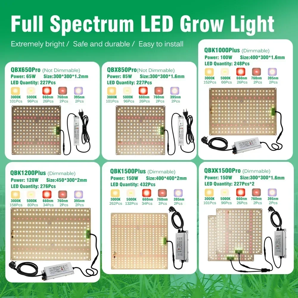 Le plus récent 65/85/120W Ultra-mince spectre complet LED Al élèvent des lumières lampes de croissance à intensité variable pour l'éclairage de croissance des plantes de serre chaude