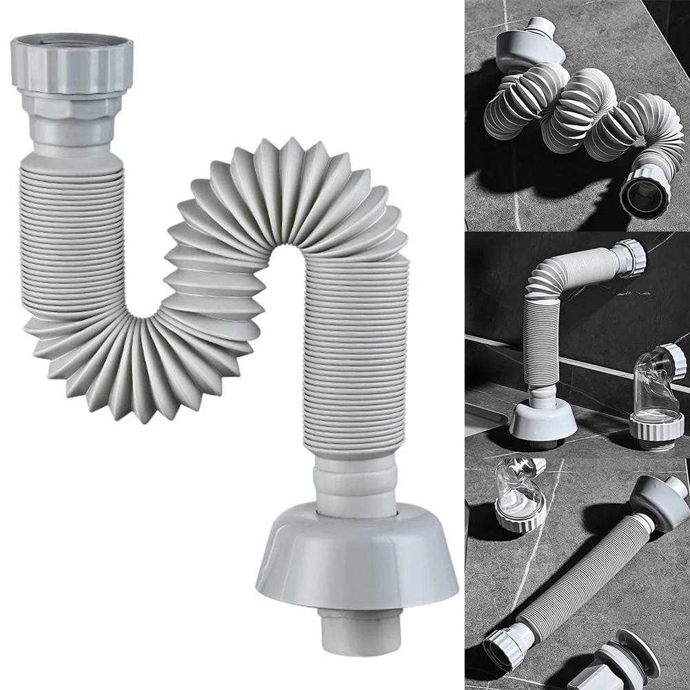 Flexible Sink Drain Pipe Retractable Deodorant Sewer Drainage Water Hose Wash Basin Drainer Bathroom Kitchen Accessories