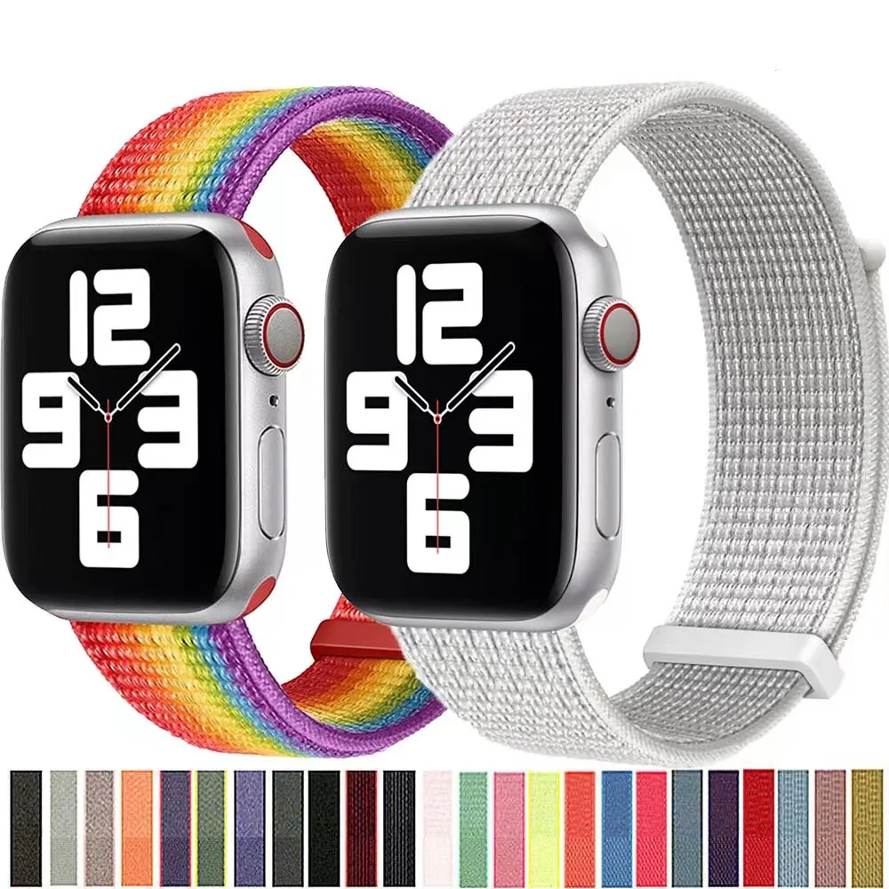 

Nylon loop strap For Apple Watch 8 7 45mm 41mm Ultra 49mm breathable Double section strap For iWatch6 5 4 SE 44mm 42mm 40mm 38mm