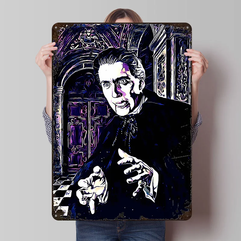 Horror Of Dracula Tinplate Poster Customized Wall Art Vintage Metal Signs Retro Tin Plaque for Home Decorations Bar Accessories