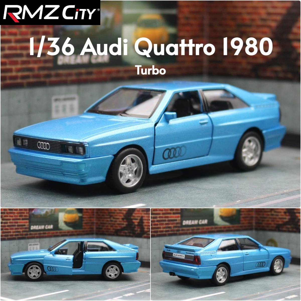 1/36 Audi Quattro Toy Car Model RMZ CiTY Miniature Free Wheel Pull