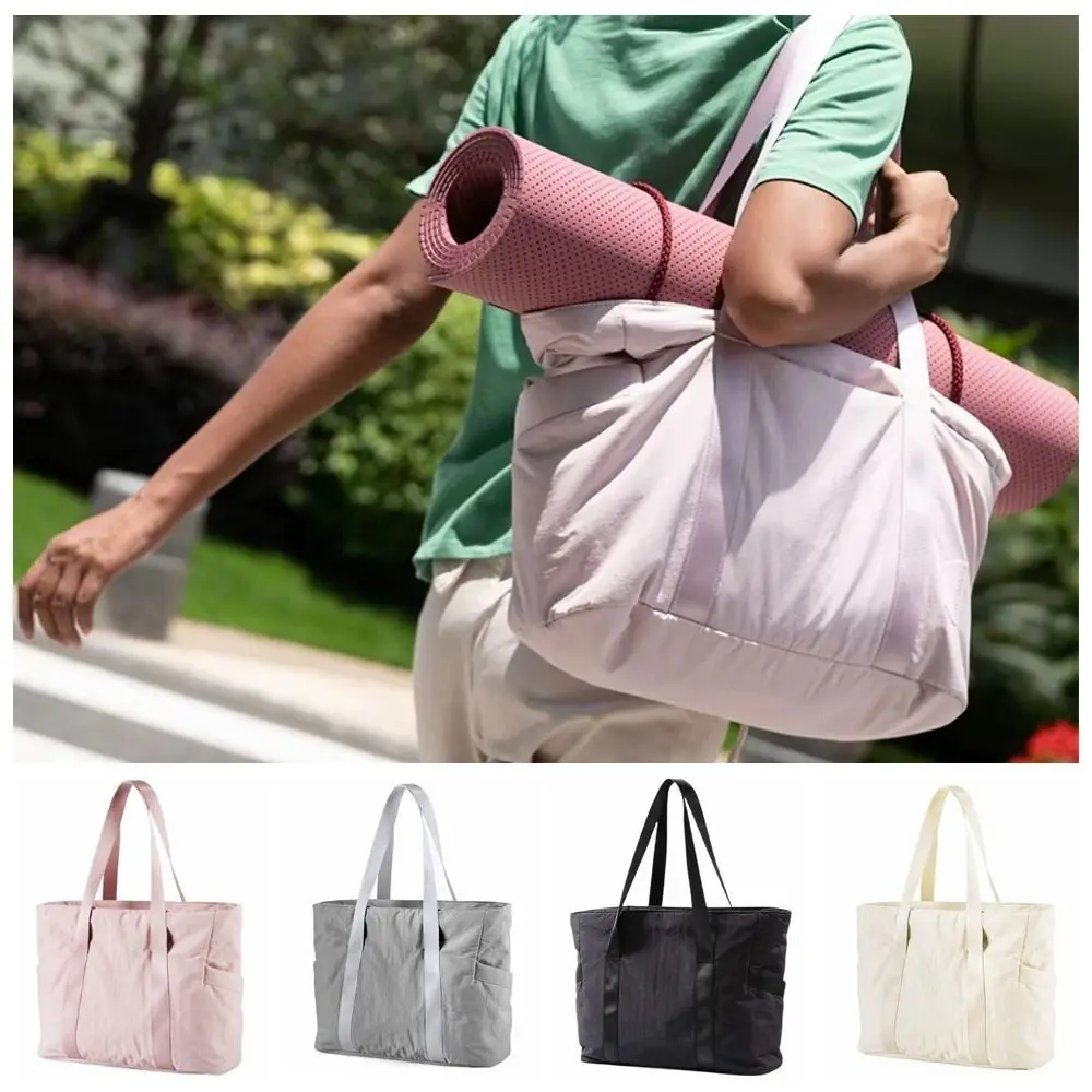 

Leisure Nylon Yoga Mat Bag Solid Color with Yoga Mat Buckle Gym Fitness Tote Bag Multifunction Multi Pocket Travel Handbag Daily