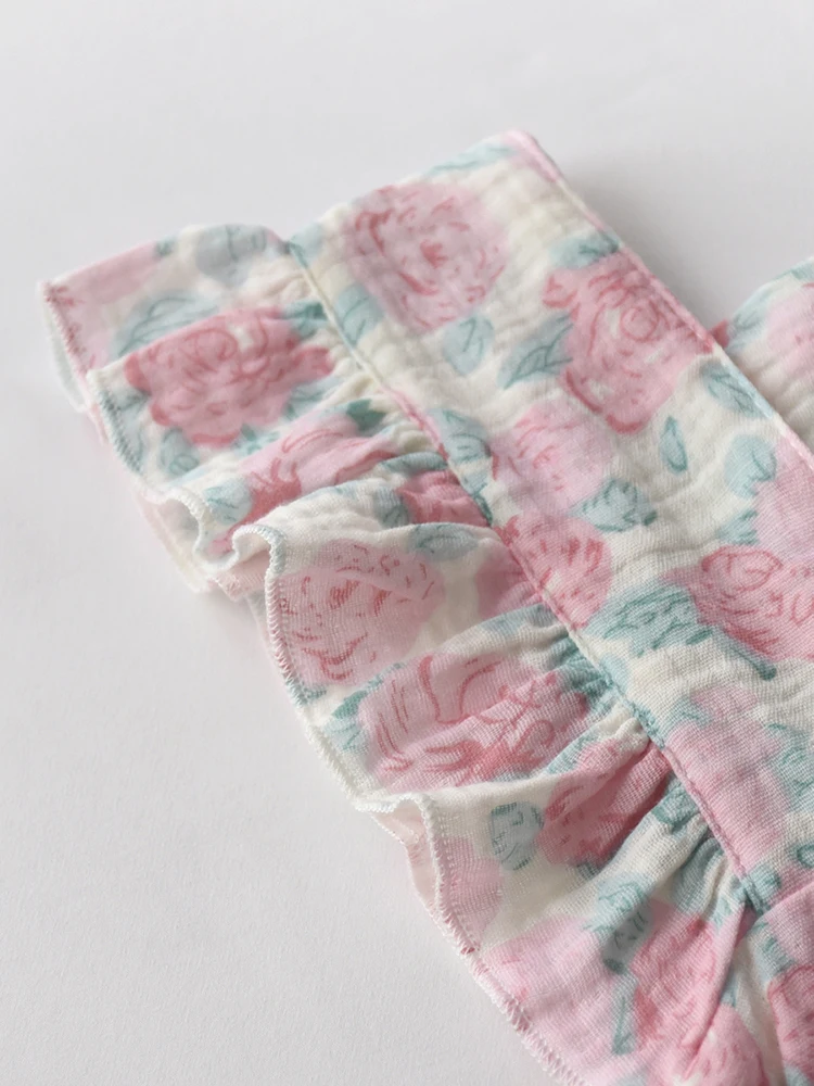 Sweet Printed Suspender Nightgown For Women Summer Thin Square Neck Tops+Shorts 2Pcs Clothing Set Fashion Floral Home Pajamas