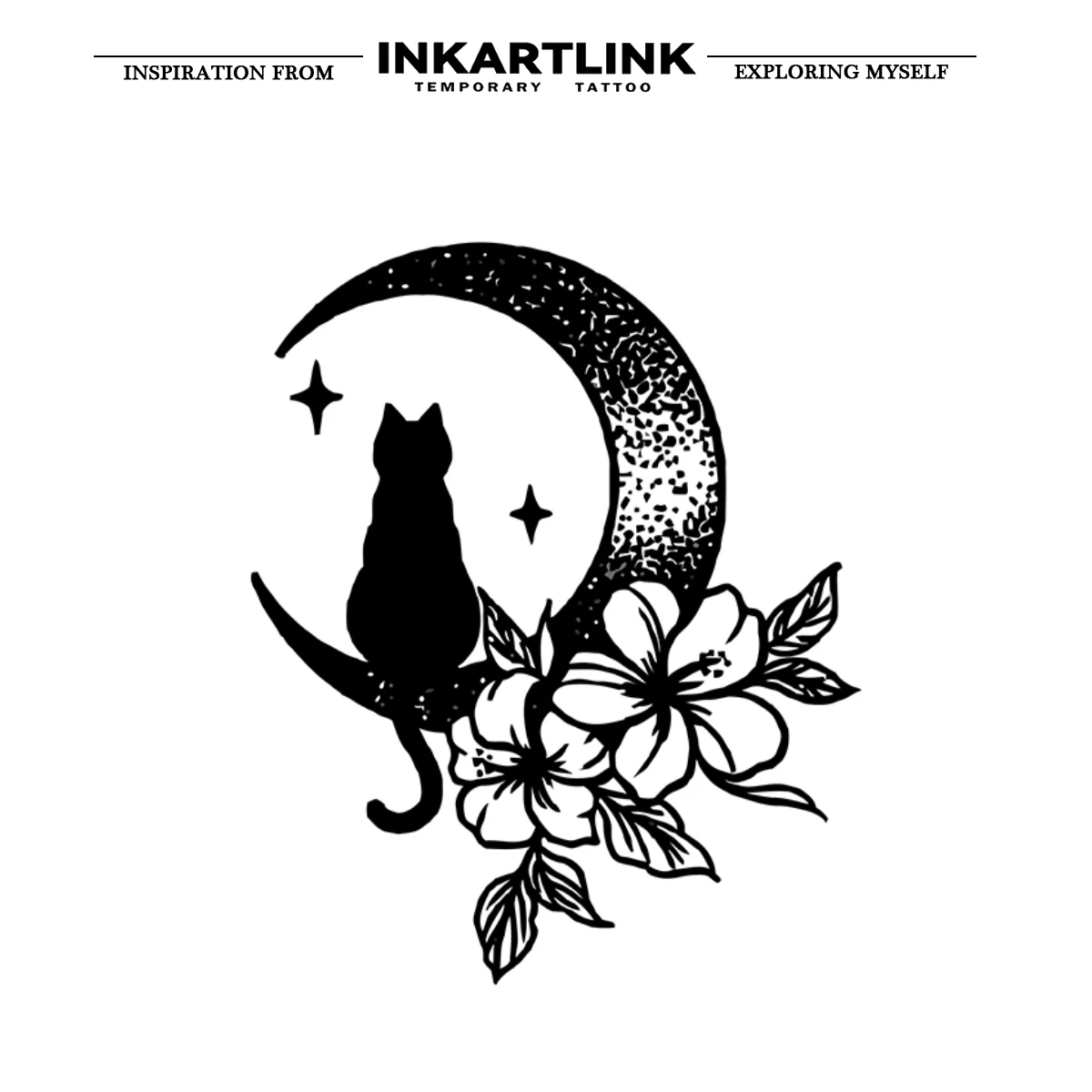 Cat temporary tattoo sticker, waterproof magic tattoo, lasts to 15 days fake tattoo, semi permanent tattoo