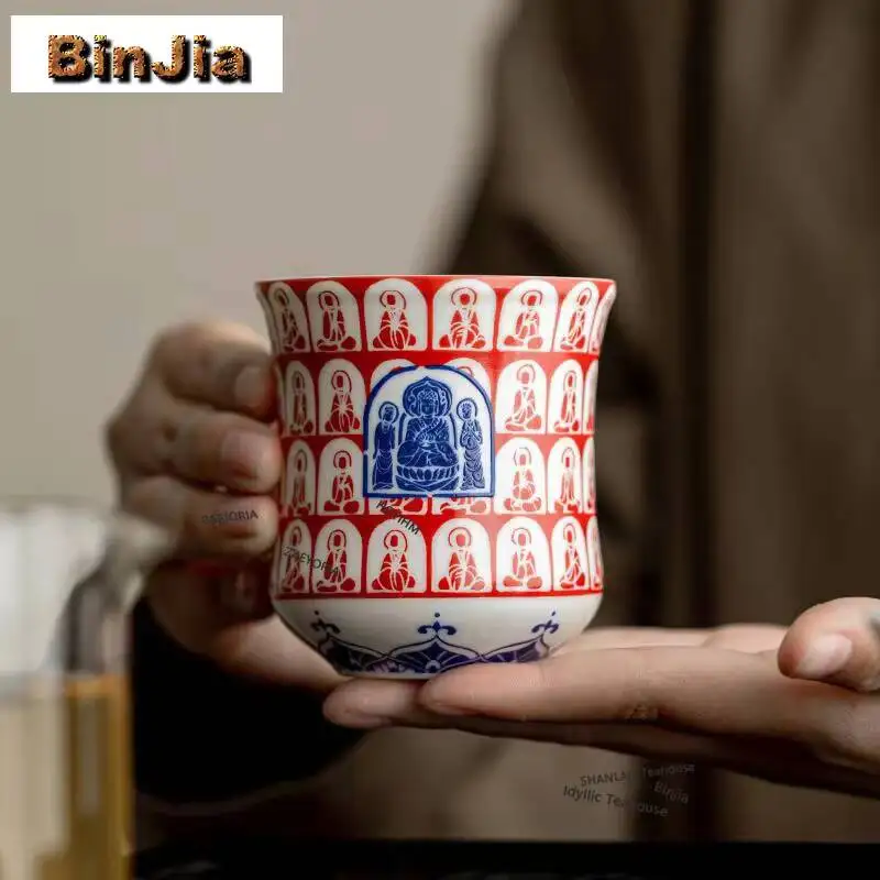 170ml Dunhuang Thousand Buddha Waist Cola Mug Bubble Teacup Cold Hot Water Jug Hand Warmer Office Water Cup Drinkware Craft
