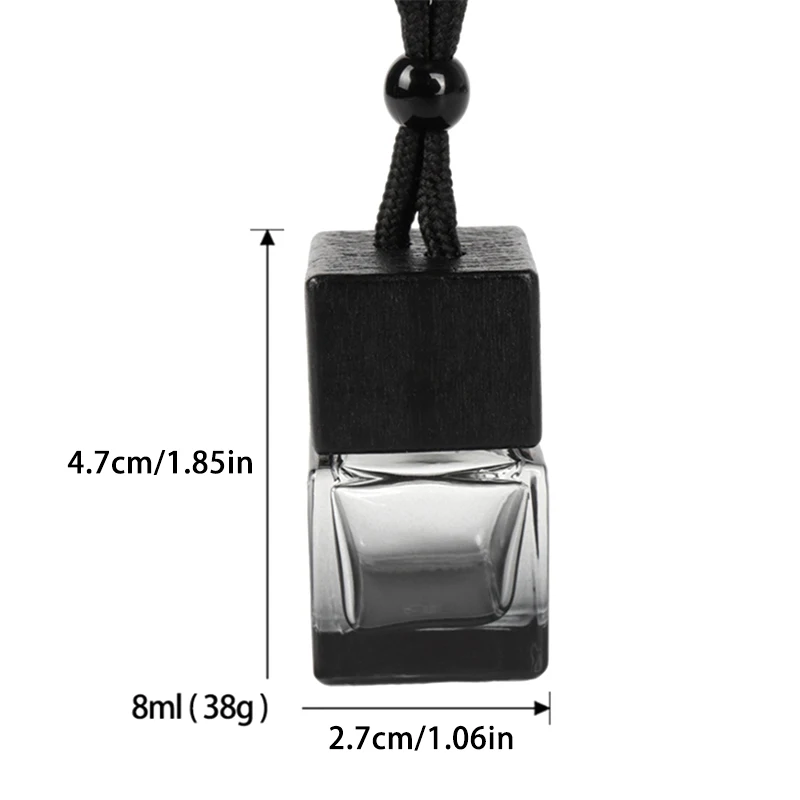 Tapa cuadrada teñida, tapa negra, botella vacía, difusor de aceite esencial para coche, ambientador de fragancia, adorno de botella de Perfume