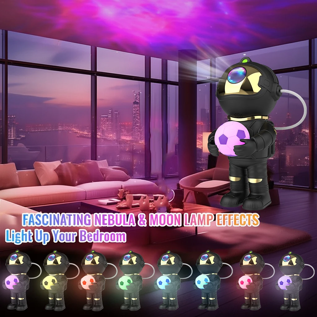 مصباح بروجيكتور جالاكسي لرائد الفضاء يجعل هدية ممتازة لعيد الميلاد وعيد الميلاد وهي مثالية لتزيين غرفة النوم.