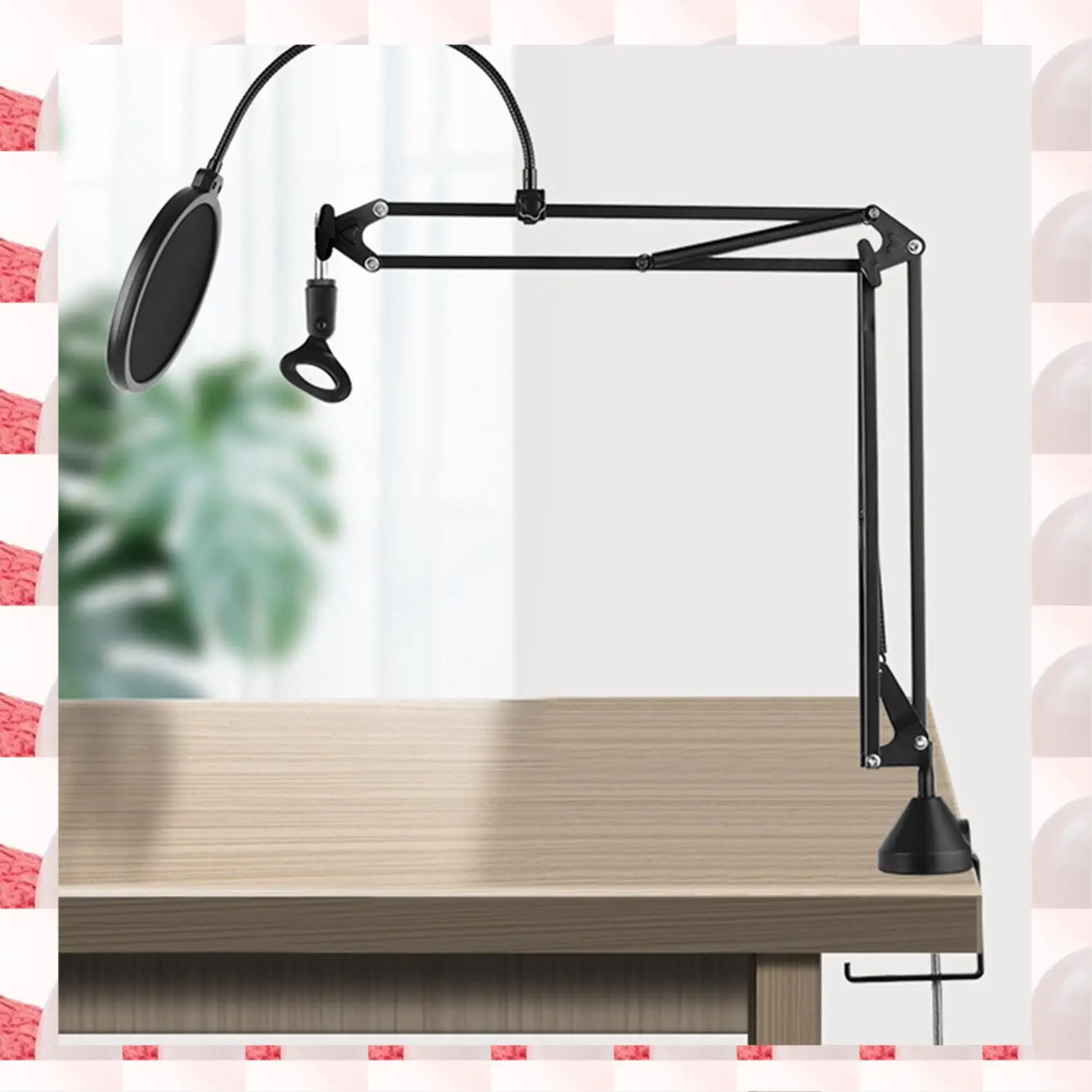 

ABGN 2X Metal Table Mounting Clamp Cantilever Bracket Clamp For Microphone Suspension Boom Scissor Arm Stand Holder