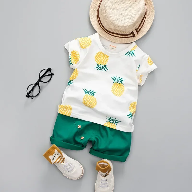 

New Summer Children Clothes Suit Baby Boys Girls Cartoon T-Shirt Shorts 2Pcs/sets Toddler Fashion Casual Clothing Kids Tracksuit