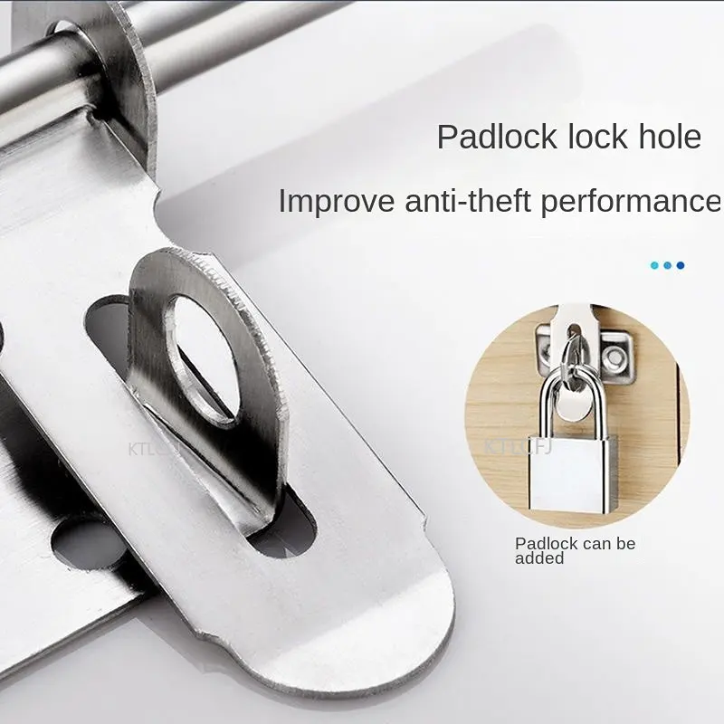 1pcs Stainless Steel Left and Right Latches Security Door Latches Heavy-duty Door Latches with Locks Security Door Latches