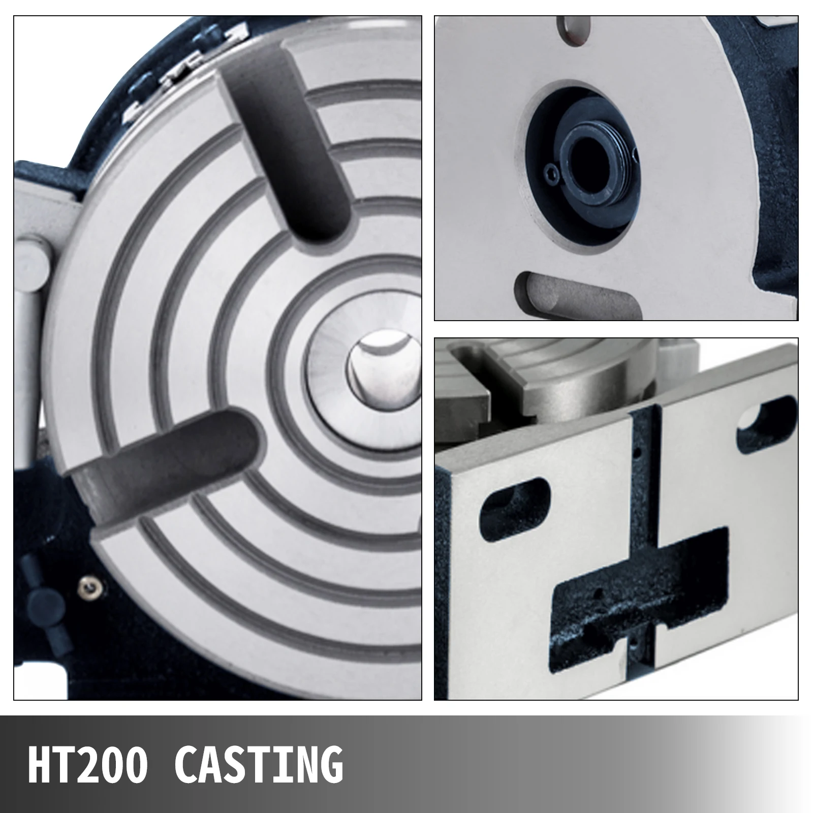 SucceBuy 150mm/5.9In Vertical & Horizontal Rotary Table Adjustable Dividing Plate Index System Dividing Head for Milling Machine