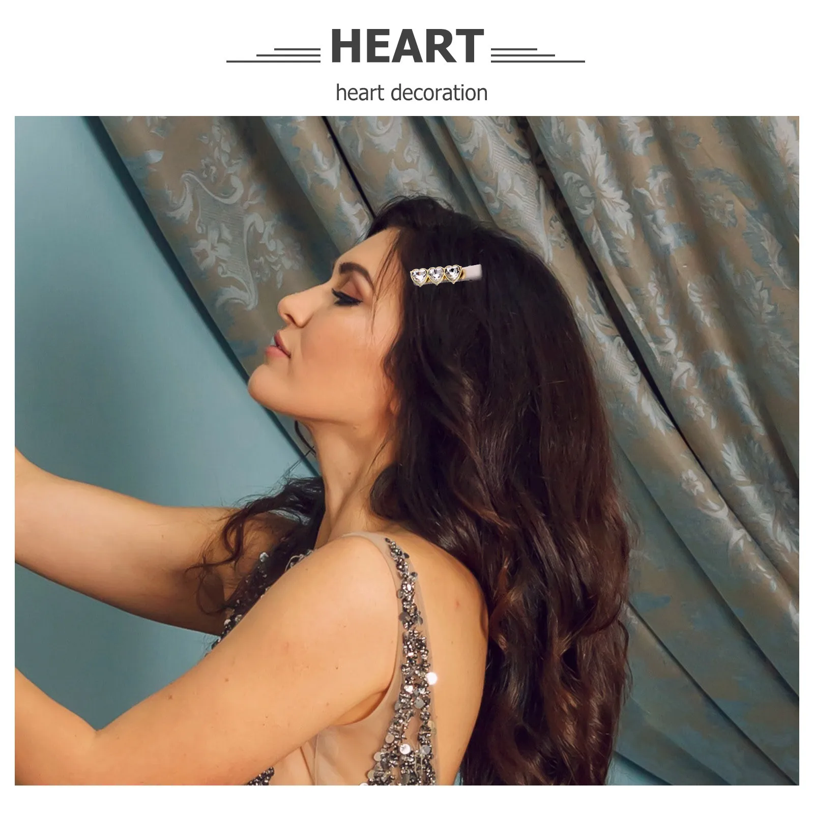 

2 шт., металлические заколки для волос с прозрачным сердечком, женские аксессуары, стильная повседневная одежда, подарочные заколки для волос, заколки для волос в форме сердца, металлическая заколка для волос