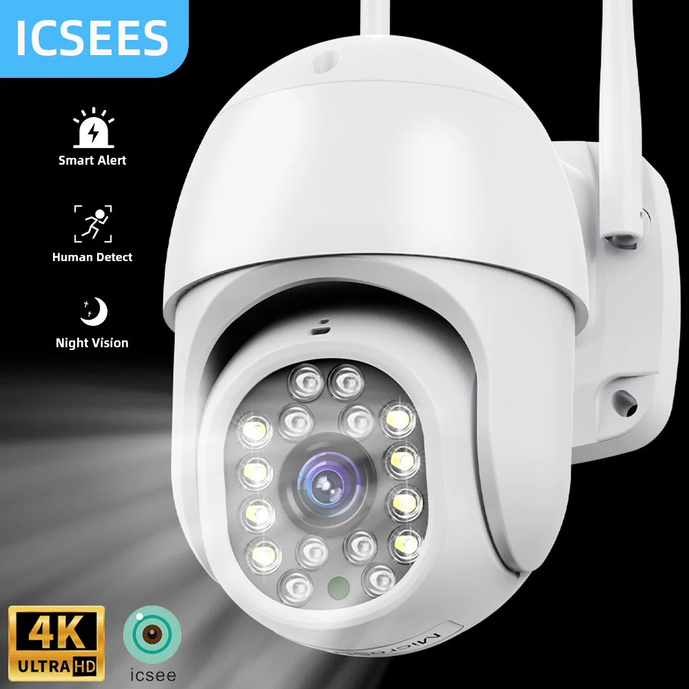 

ICSee Wifi IP Camera 8MP 4K CCTV Surveillance Cameras 5X Zoom Outdoor 5MP Wireless PTZ Camera Auto Tracking AI Human Detect