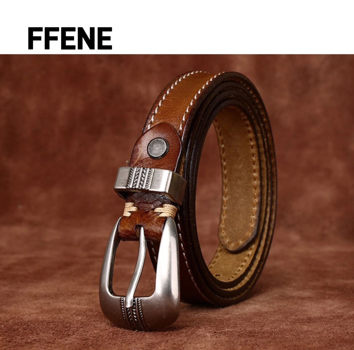 

Luxurious hand-made versatile casual denim literary unique top-grain cowhide belt high-end genuine leather retro women's belt