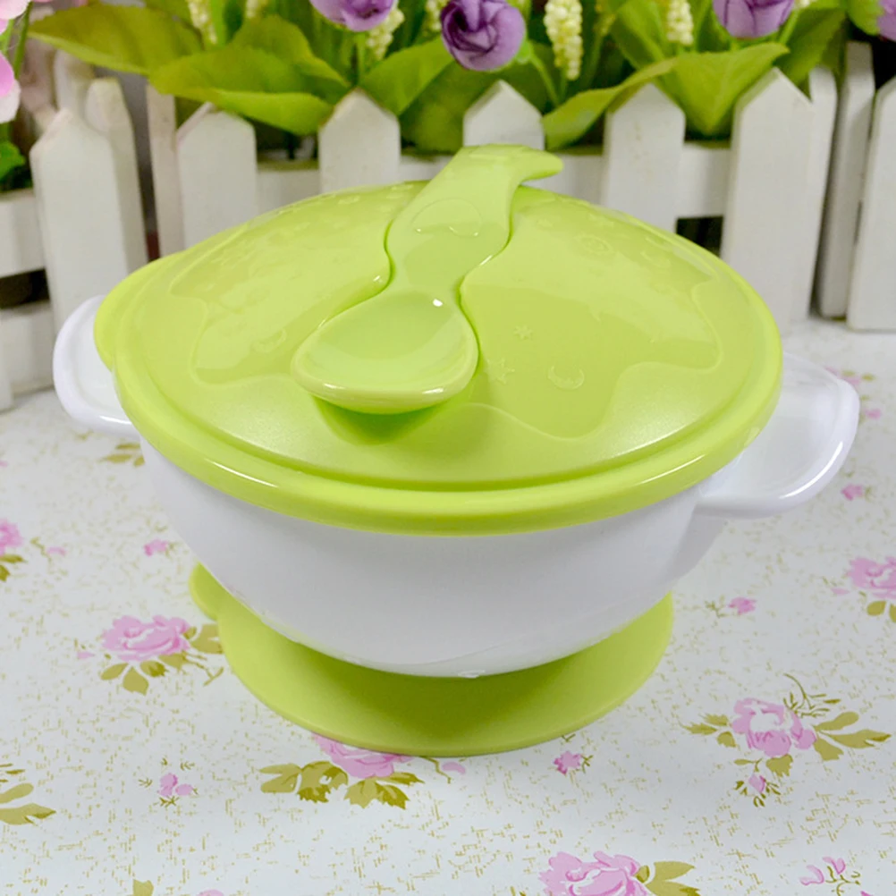 

Suction Baby Bowl Small Size Bright Color Spill Proof Feeding Set Toddler Suction Bowls Spoon Slot PP Material Fall Resistant