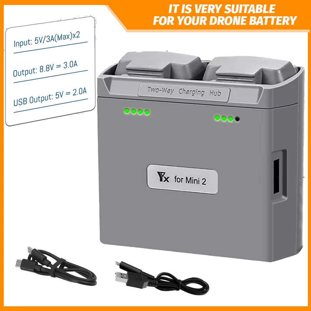 

Зарядный концентратор для DJI Mini 4K/Mini 2SE/Mini 2/Mini SE, двусторонний менеджер батарей, быстрая зарядка, внешний аккумулятор, аксессуары для дронов