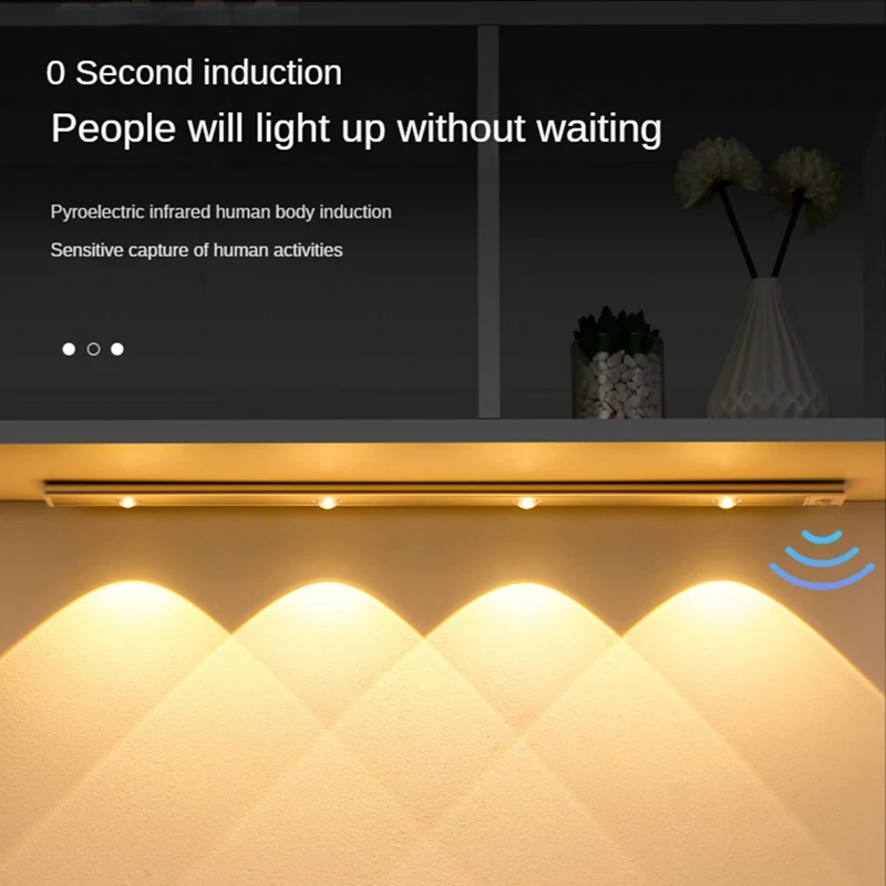 LED Cabinet Light Motion Sensor Dimmable USB Charging Human Body Induction For Bedroom Entrance