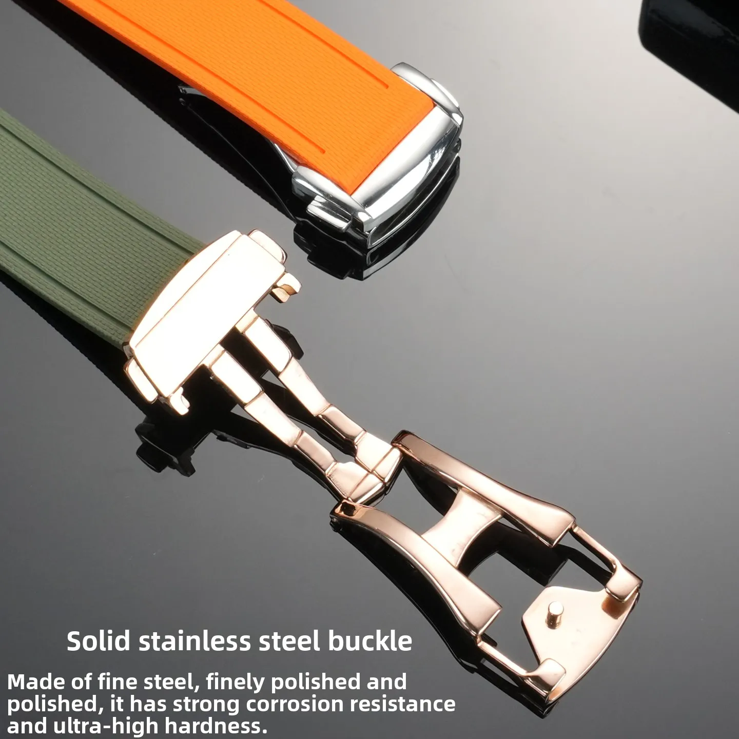 Tali FKM Pola Tenun Universal 20/21/22Mm untuk Omega Breitling Mido Gelang Pengganti Tali Jam Tangan Karet Fluoro Rilis Cepat