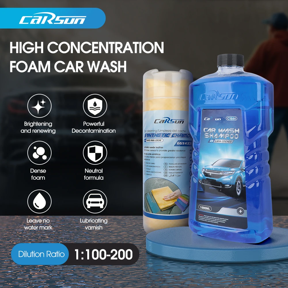 Car Cleaning fluid Car Shampoo Wash Quick Coating Wax High Foam Cleaning Car Wash Liquid Deer Skin Towel Set